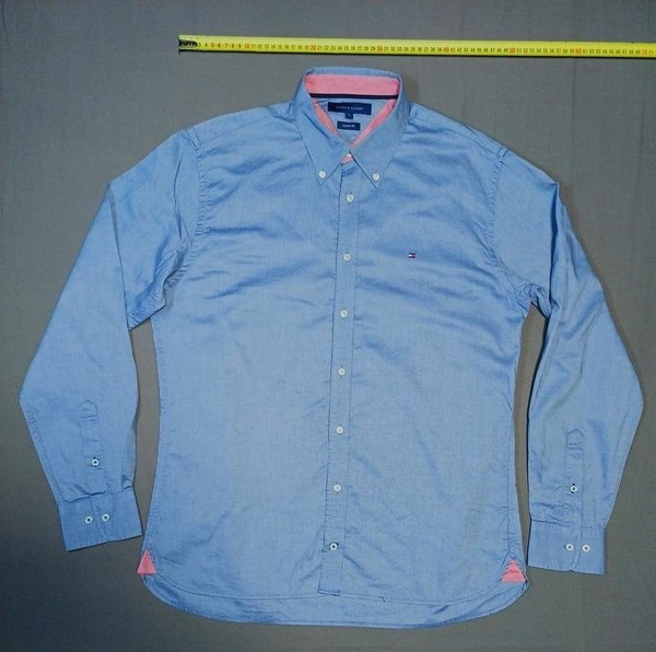 Men Tommy Hilfiger Shirt Grey Cotton 40 /L / 48 #1WZS