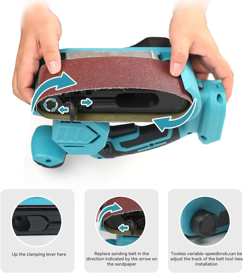 Cordless Belt Sander,18 Inch for Makita Battery 18V, Brushless Electric Power Be - Image 4 of 4