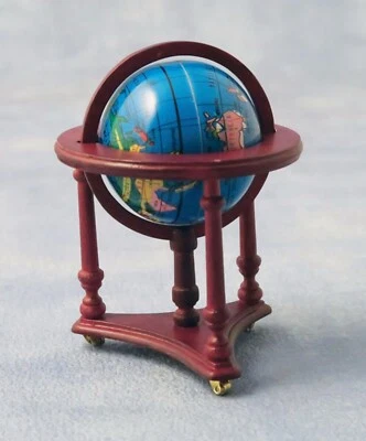 Casa delle Bambole Girevole Mondo Globo Su Supporto Legno Scala 1:12 Studio 12 tumdee