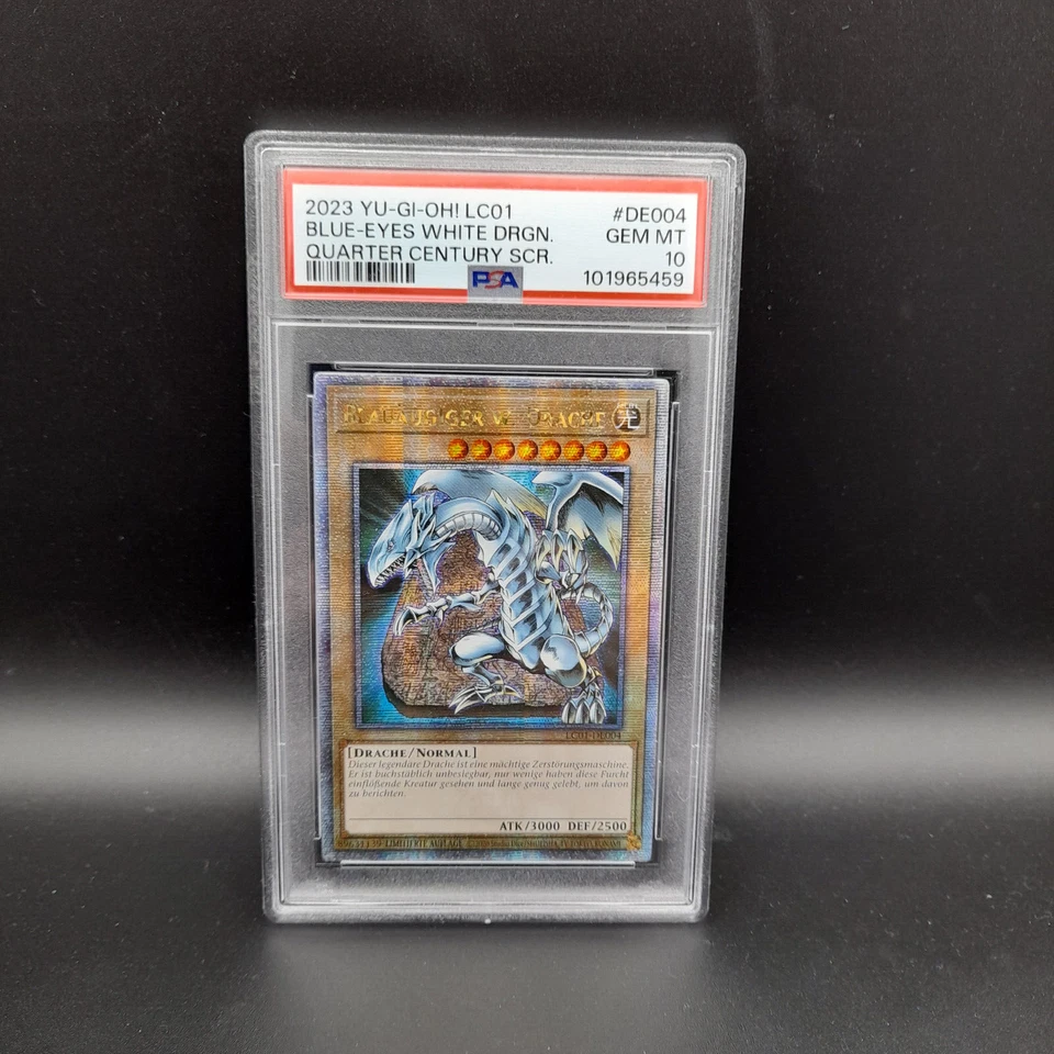 2023 Yu-Gi-Oh! LC01 Blue Eyes White Dragon Quarter Century SCR DE004 PSA 10 - Bild 2 von 3