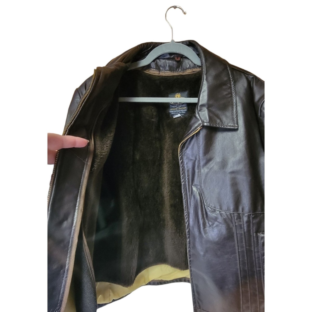 ジャケット・アウター 70s COOPER Leather Jacket Vintage Cooper Leather Jacket L 70s USA Made Brown Button - Etsy
