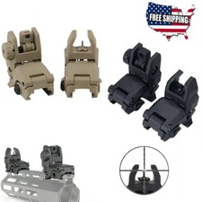 Tactical Nylon Premium Pair Flip-up Folding Backup Front Rear Sights Picatinny