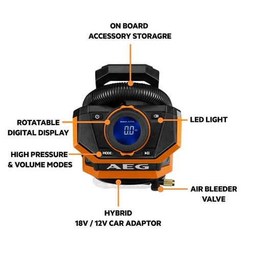 AEG 18V/12V Hybrid High Pressure Volume Inflator/Deflator - BHPV18-0 Skin only - Picture 2 of 4
