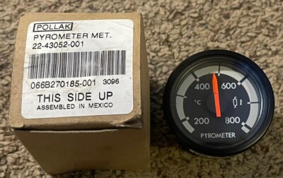 NOS Pollak Pyrometer Gauge 22-43052-001, 2 1/4  Diameter Face