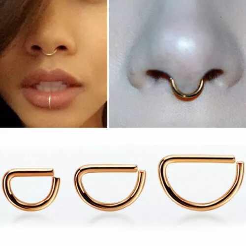 Silver Titanium 16G Crystal Horseshoe Septum Nose Ring | Claire's US