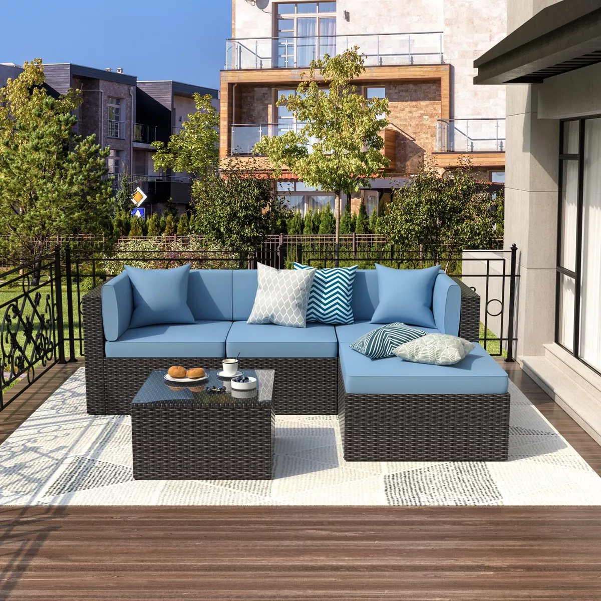 Patio sale sectional black