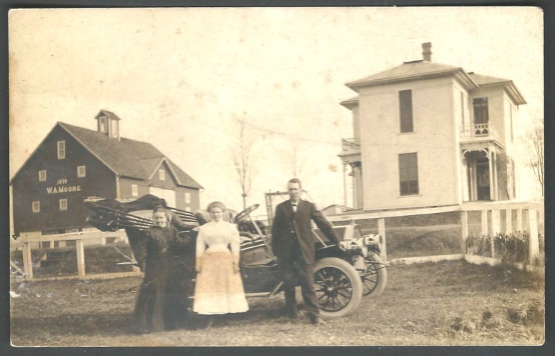 EARLY AUTO W.A. MOORE Farm RPPC REAL PHOTO POSTCARD