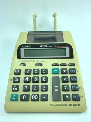 Casio Hr 100te Big 12 Digit 2 Color Printing Tax Exchange Calculator 32162 89612022785 Ebay