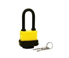 Image of 40MM Long Shackle Weatherproof Heavy Duty Laminated Steel Padlock 2 Key Shed