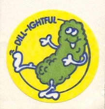 1980s Trend Scratch And Sniff MATTE Dill Pickle Stinky Stickers Single No TM
