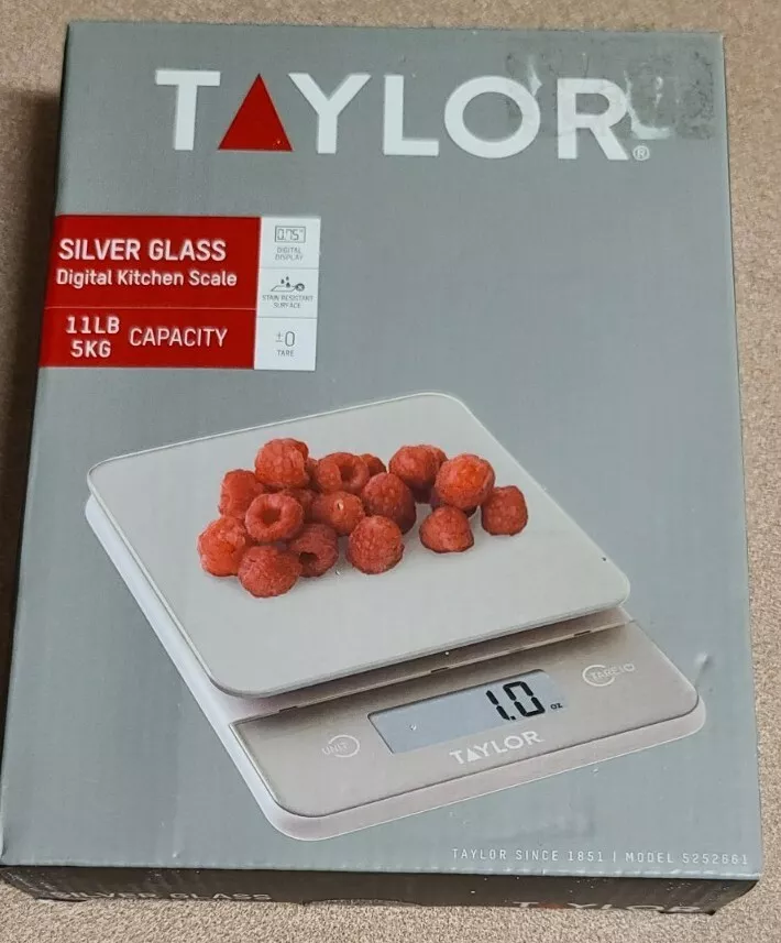 Taylor Digital Kitchen Glass Top 11lb Food Scale Black