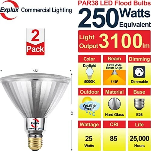 250 watt 2024 par38 led replacement