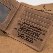 Personalized Wallet For Grandson, Graduation Gifts, To My Grandson Wallet W100