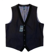 New Perry Ellis Men's Travel Luxe Suit Vest Navy XL