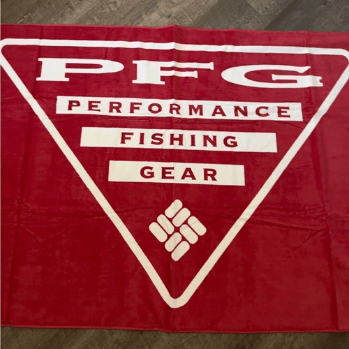 Columbia Performance Fishing Gear Triangle Logo Beach Towel- Red - Picture 3 of 6
