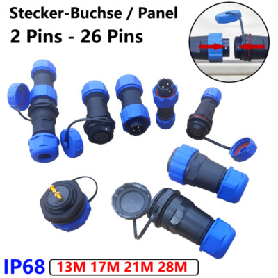 IP68 Wasserdicht 2/3/4/5/6/7/9/10-26 Pin Stecker Buchse Inline Stecker Luftfahrt