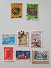 Lot de 8 timbres oblitérés d’Afrique du Nord Maroc et Algérie TBE