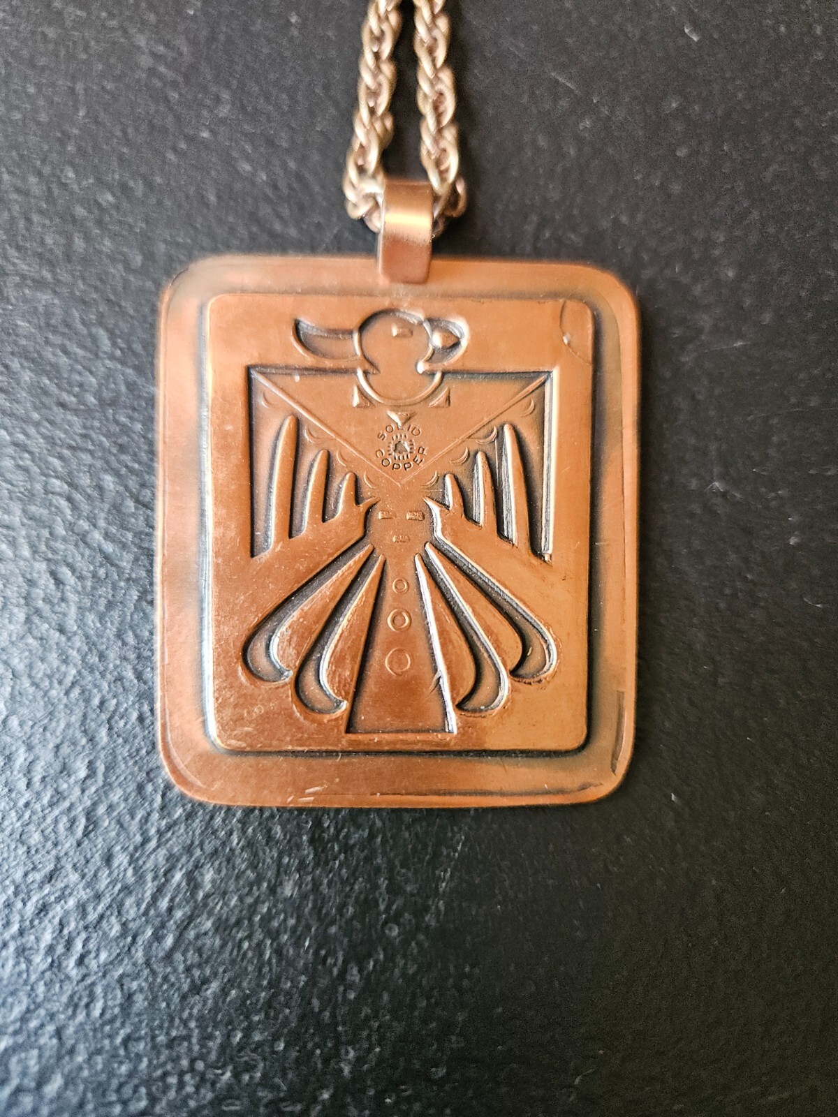 SOLID COPPER, NATIVE AMERICAN THUNDERBIRD PENDANT… - image 2
