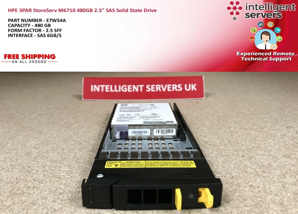 HPE 3PAR StoreServ M6710 E7W54A 480GB 2.5" SAS Solid State Drive - Image 2 of 2
