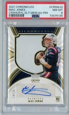 2021 Chronicles Crown Royale MAC JONES Rookie Patch Auto /25 - PSA 8