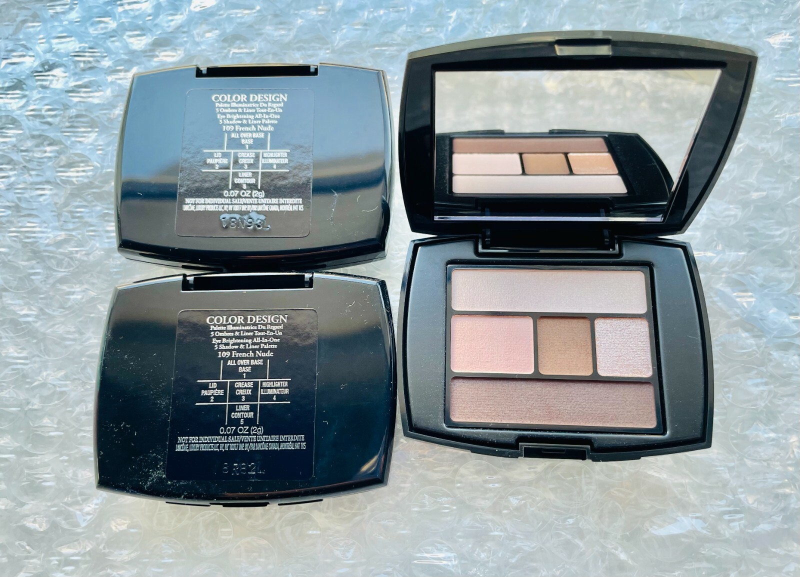 2 LOT Lancome Eye Shadow Liner 5 Color Palette 109 FRENCH NU