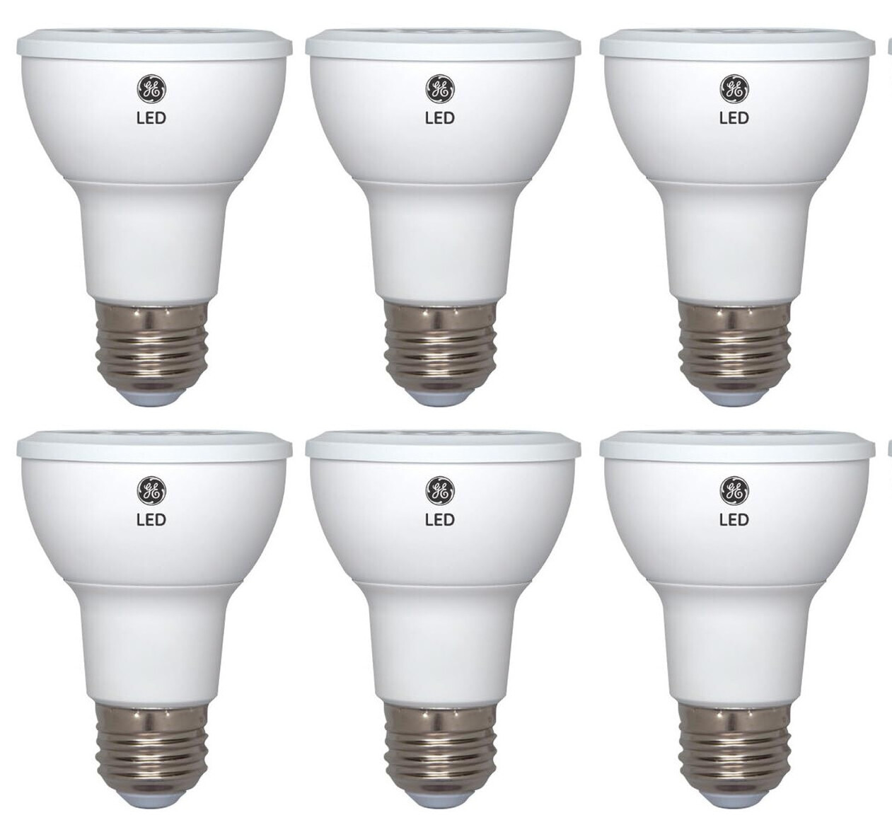 (6 bulbs) GE LED PAR20 Warm White Dimmable Indoor Spotlight, 50-Watt