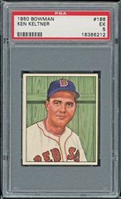 1950 Bowman #186 Ken Keltner PSA 5 Boston Red Sox Vintage Baseball Card