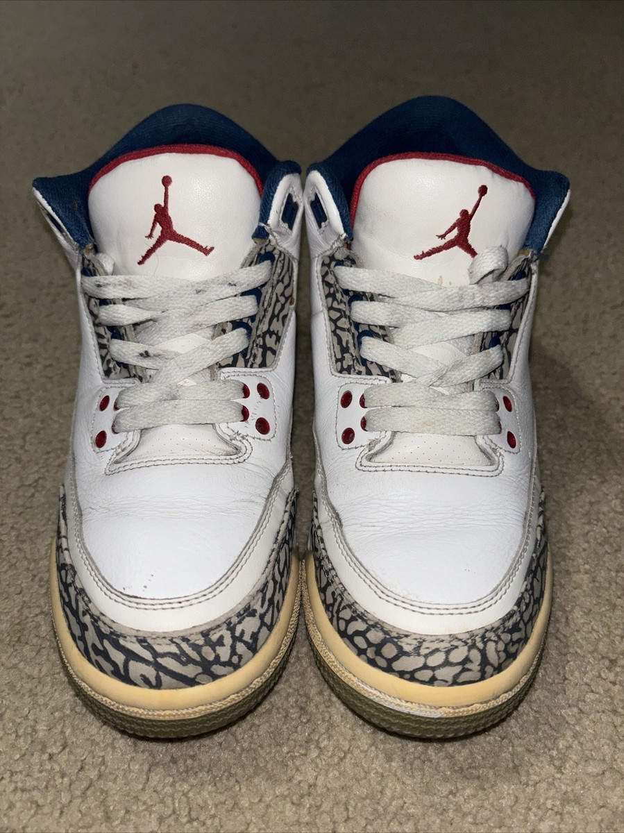Nike Air Jordan 3 III Retro GS 854261-106 Sz 5.5Y White True Blue