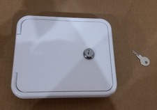 NEW B&B Molders Versatile Hatch Box Flat Back White Locking Key RV CAMPER BOAT