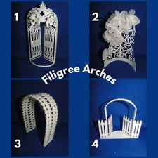 New Vintage Elegant White Filigree Arches, cr...