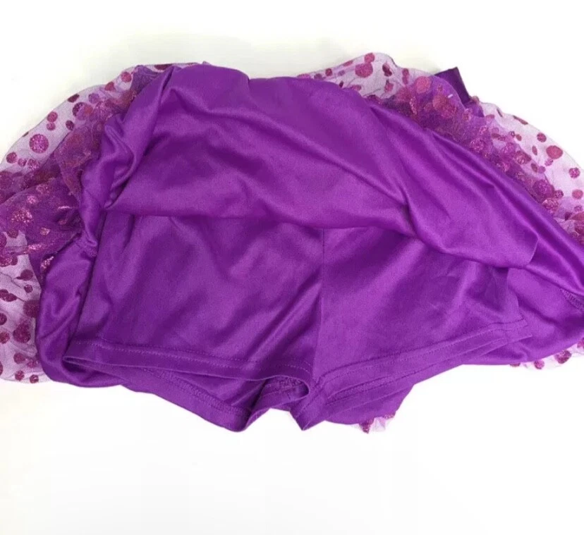 儿童总部闪光蓬蓬裙裙女孩 8 中号 M 紫色女巫 — 第 3/4 张图片