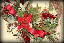 Poinsettia Grapevine Wreath