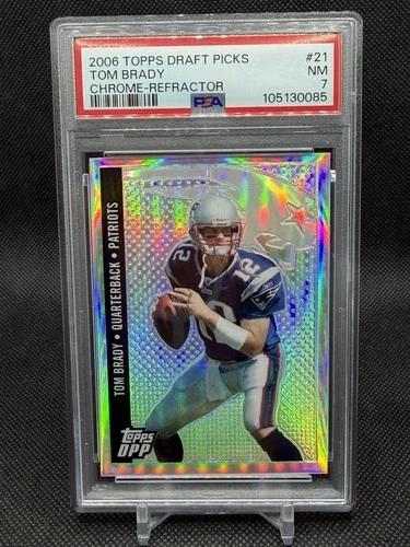 2006 Topps Draft Picks Prospects Refractor Tom Brady #21 Patriots PSA 7