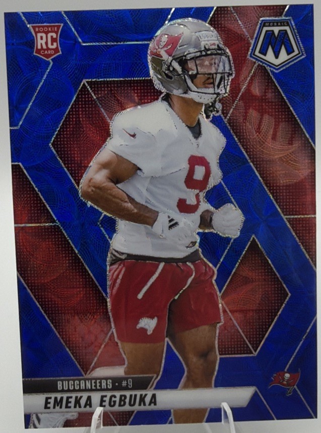 2025 Panini Mosaic - Rookies Emeka Egbuka #376 Blue Scope Prizm (RC)