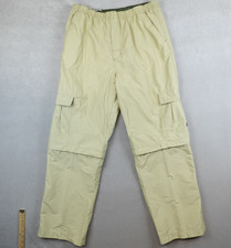 VTG Ocean Pacific Pants Men L Khaki OP Convertible Surfer Drawstring Cargo Y2K