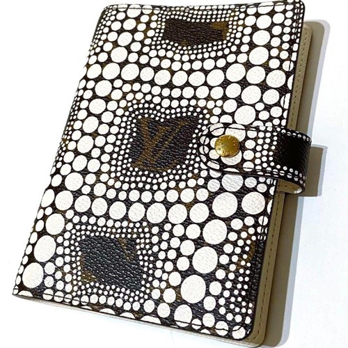 LOUIS VUITTON Yayoi Kusama Pumpkin Dot Agenda PM Notebook Cover White R21131 - Picture 1 of 10