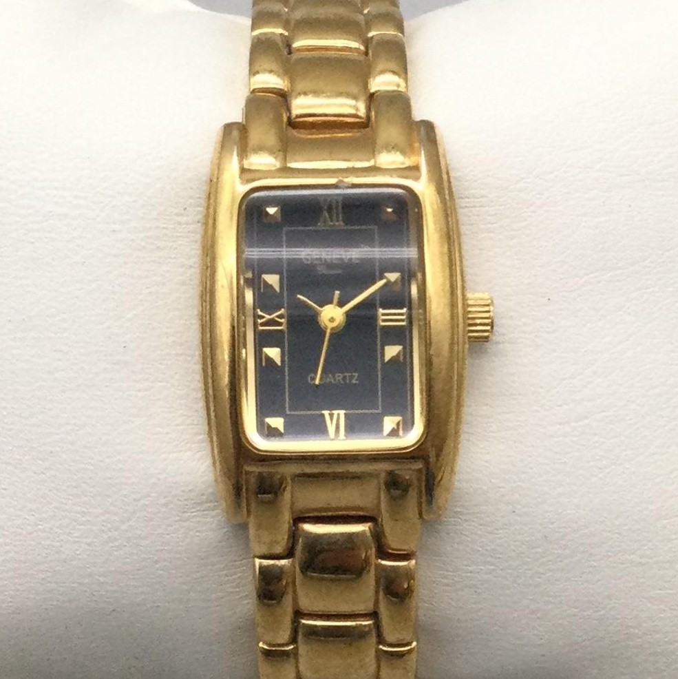 Geneve Classics Womens Watch 18mm Black Gold Tone Bracelet  display picture 1