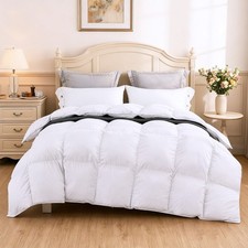 Hotel Luxury All Season Cotton Goose Feather Down Comforter Cal King Size 108x98