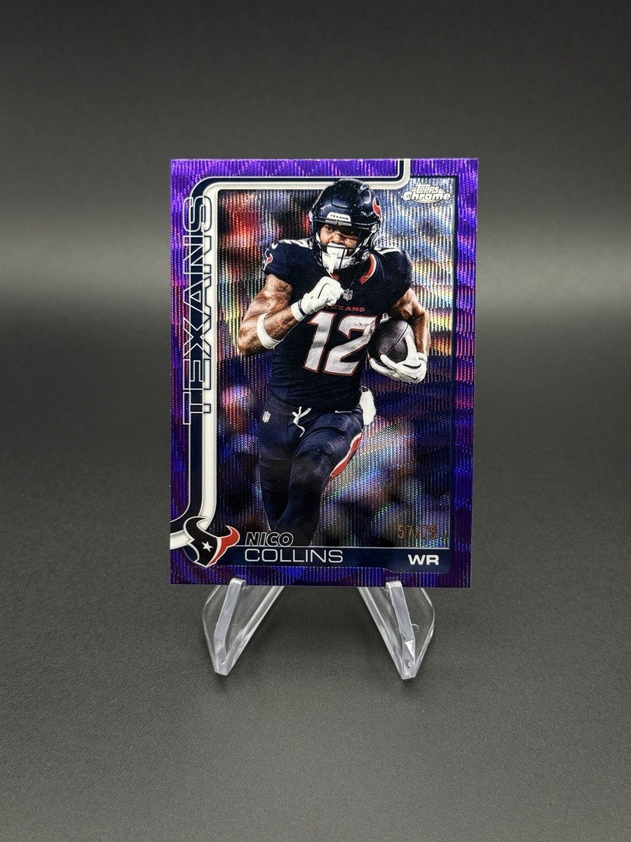 2025 Topps Chrome Nico Collins #115 Houston Texans Purple Wave