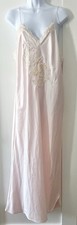Vintage Victorias Secret Gold Label Tag Slip Long Pink Satin Nightgown Large USA
