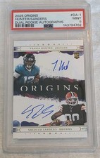 2025 Origins Travis Hunter Shedeur Sanders Dual Rookie OnCard Auto Mint 9 46/100