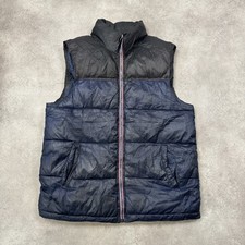Champion Pufffer Gilet Men's Large Vintage Padded Full Zip Quilted Vest, Navy
