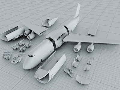 3d printed Lockheed C-5 Super Galaxy Cargo plane aircraft fighter