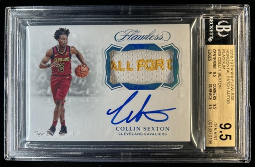 2018-19 Flawless Collin Sexton Horizontal Patch Auto Platinum RC #1/1 BGS 9.5/10