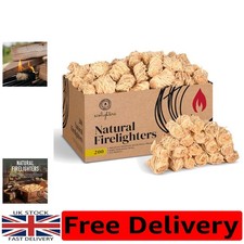 200 Natural Firelighters for Wood Burners Fire Lighters Firelighter for Stove 0.13 per lighter