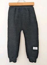 Soll The Label Kids Black Wooley Pants Size 4 BNWT Sherpa Teddy Bear Texture