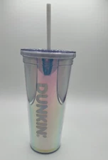 Dunkin Donuts Valentine 24 oz Tumbler with Heart Shaped Straw