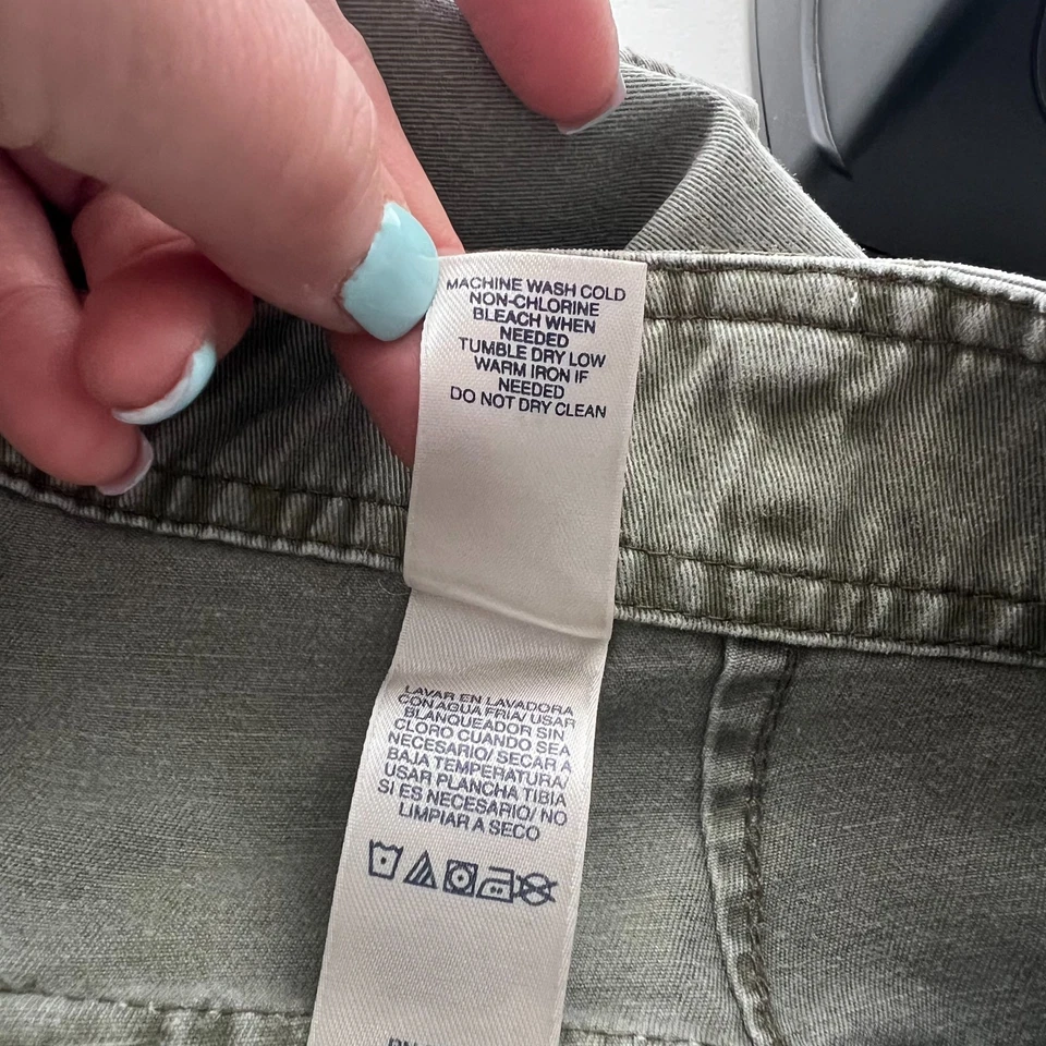 Jeans Tint Bootcut para mujer 14 verde denim bordado floral tiro alto Y2K grunge Foto 4 de 4