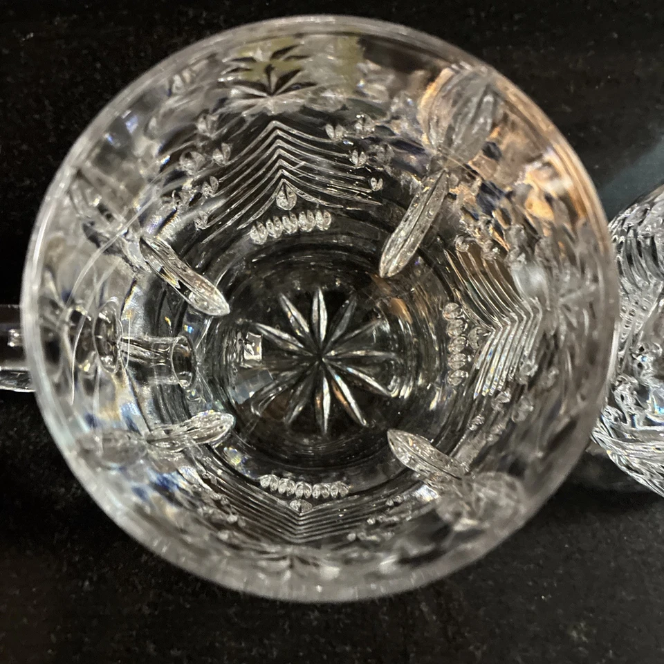 Juego de 2 tazas de vidrio transparente Mikasa "árbol de Navidad", impecable Foto 4 de 4