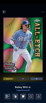Topps Bunt Chrome '24 Bobby Witt Jr Green All-Etch Legendary DIGITAL
